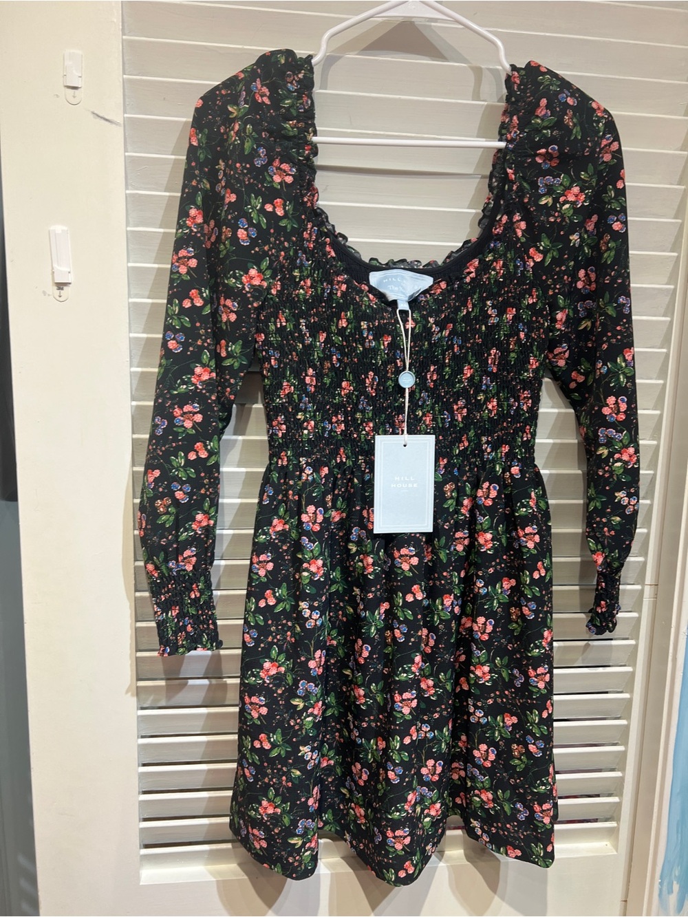Hill House Norah Nap Dress Berry Floral Crepe Nwt Xs View 3